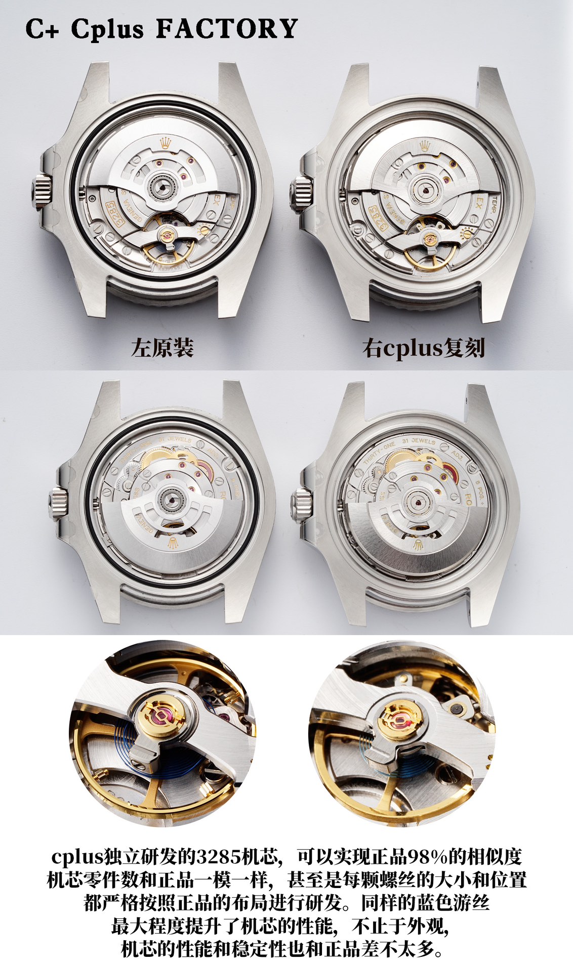 Rolex Original .c Cplus --rolex Ii 40 mm case Diameter,watch 904 Ceramic Watch Markers Dial ,logo Luminous Strap Movement 3285