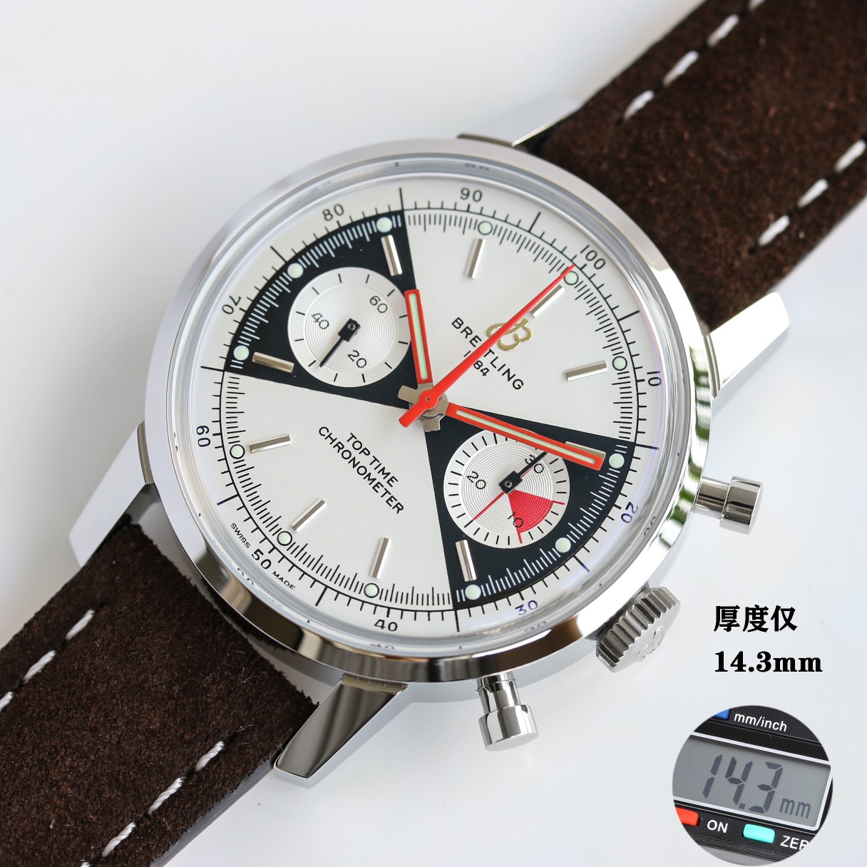 Breitling Blsnew Style Top Time 60 Chronograph Watch Dial-- Dial Diameter41 ,thickness14.3 Case, Strap, 2000