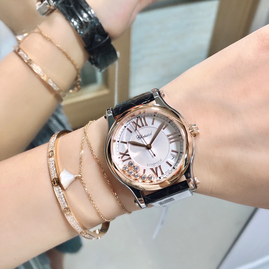 Chopard Nr Mold Opening 36 mm Womens Factory Happy Dimion Diamond Watch Strap Movement Top 2892 36size:wuwu