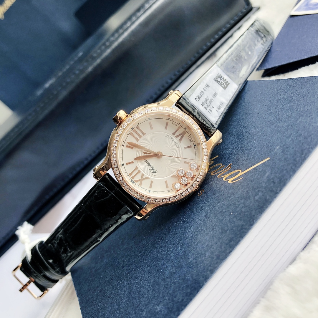 Chopard Nr-factopy33 mm happy Diamonds Diamond 5 Sport Watch Case Dial Nr-faeeory 2892 movement