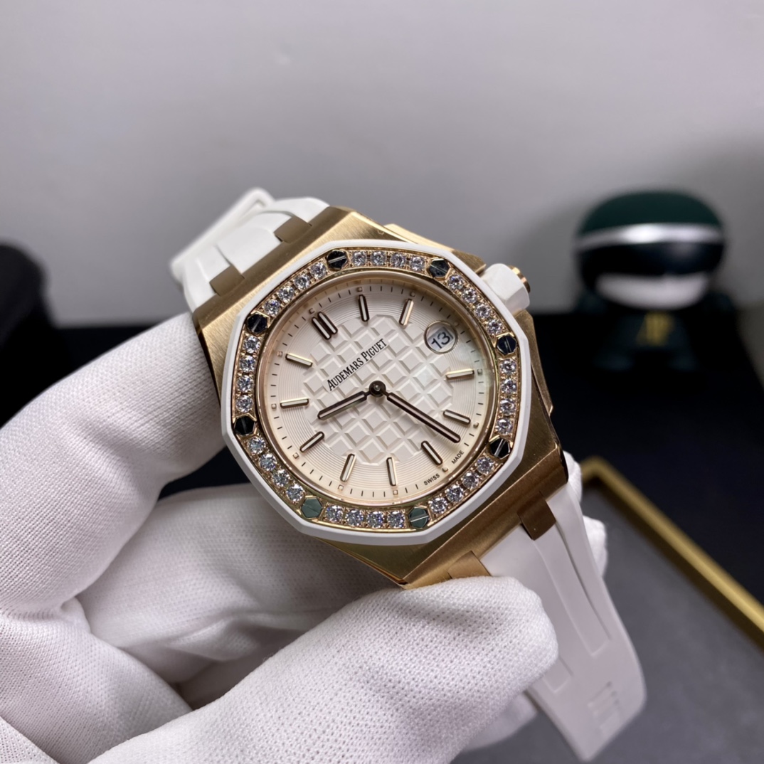 Audemars Piguet Rxwaudemars Piguetap67540 37 mm quartz Quartzmovement Watch Case904 32 05 Vvs 02gram Sale Diamond D Strap Silicone