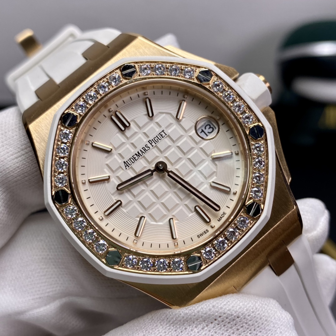 Audemars Piguet Rxwaudemars Piguetap67540 37 mm quartz Quartzmovement Watch Case904 32 05 Vvs 02gram Sale Diamond D Strap Silicone