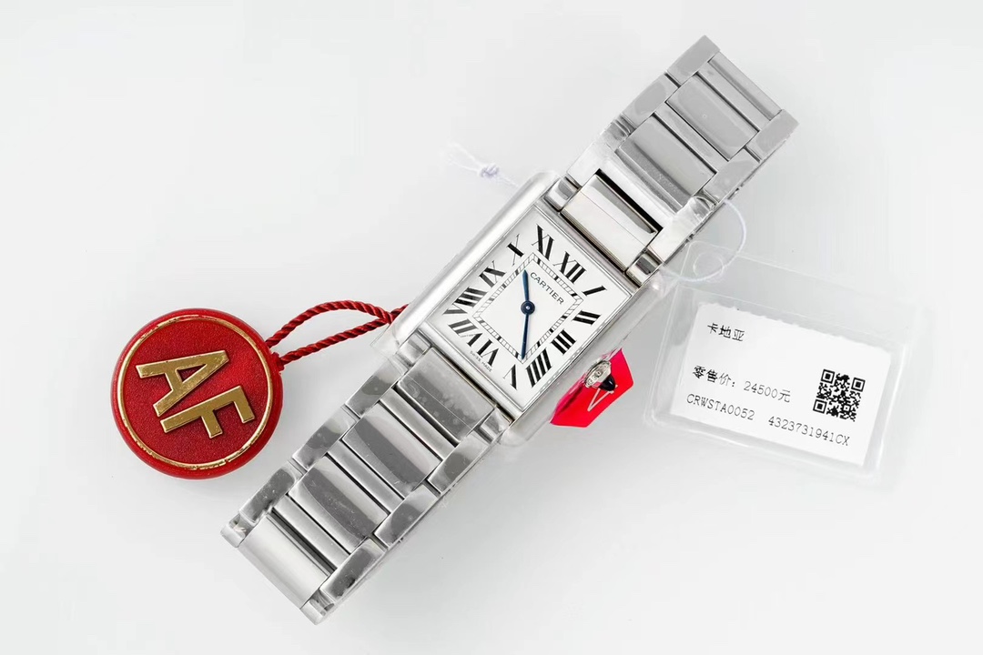 Cartier Af Tank Must Size: 5 mm 522 1 A Seiko Original Sapphire Crystal, Watch Dial Quartzmovement Strap Qc Gram