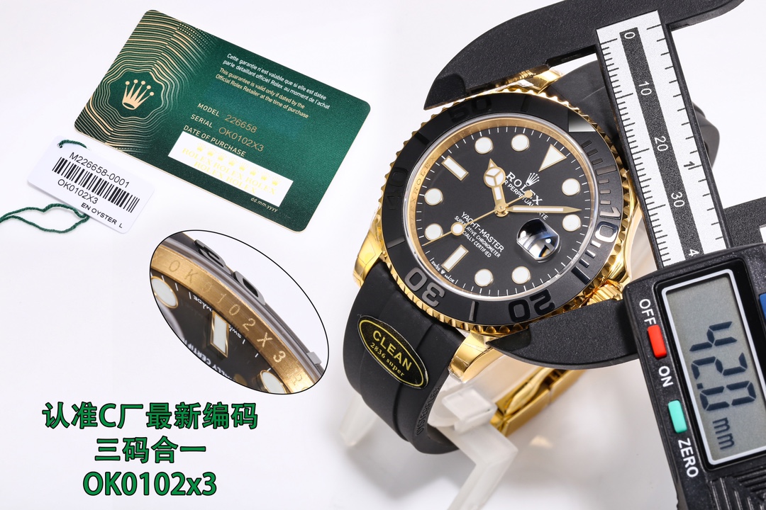 Rolex Clean ,c 42 mm 226659 2836 Nfc ,movement Ceramic Yacht-master Vs Genuine Cf Vsf Ym Watch Case Original Hands vswatch Clasp / / Ok0102x3,c Au750