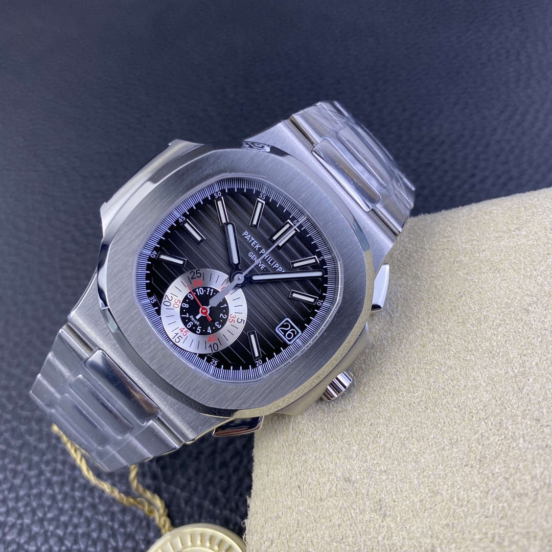 Patek Philippe Ppf Philippe5980 Philippe5980 Case Diameter40.5 mm Size, Watch Dial, Philippenautilus 6 Chronograph 12 .3 Philippechronographmovementch 28-520, 327 ,35 13 .movement 28,800vph ,mechanical Strap Nautilus Clasp