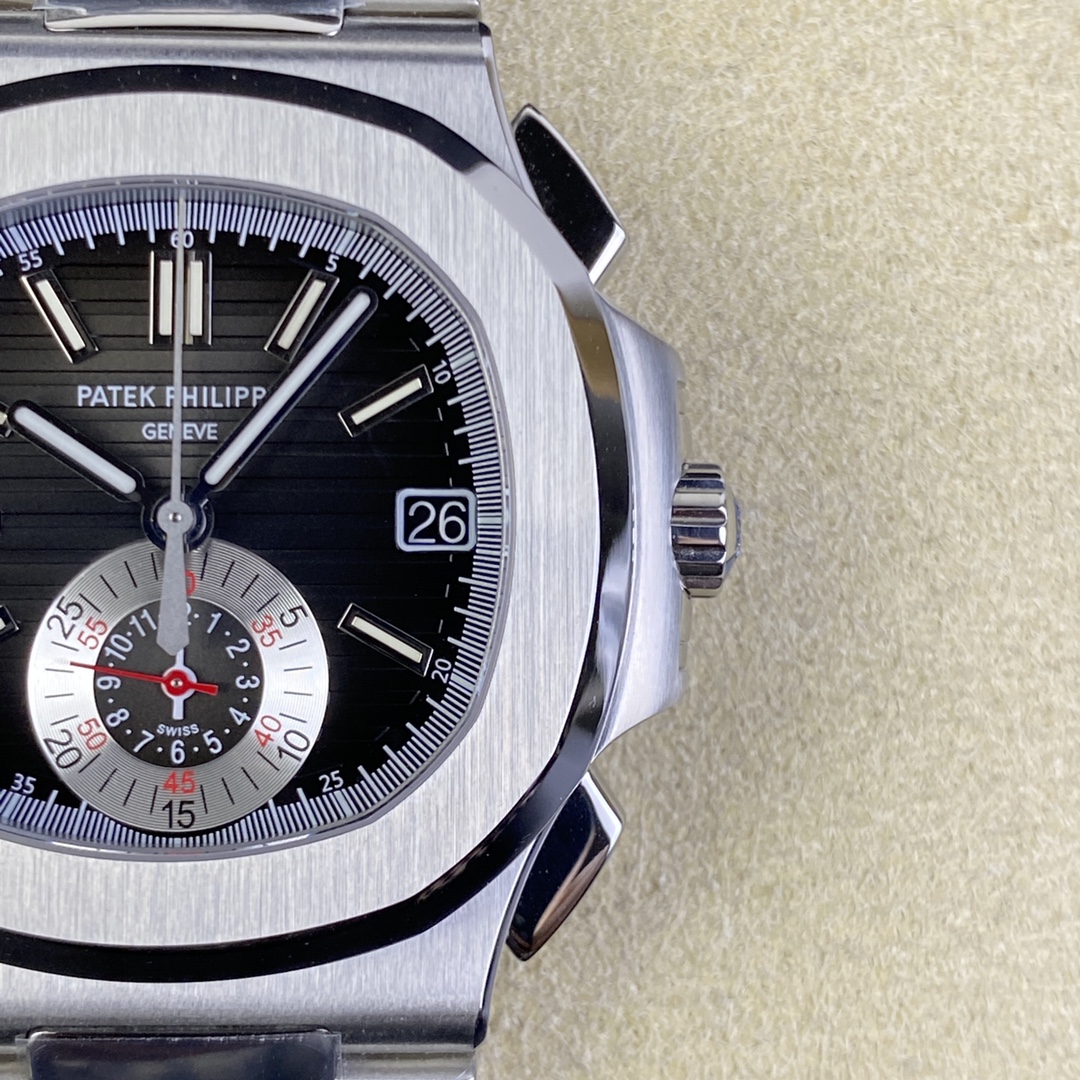 Patek Philippe Ppf Philippe5980 Philippe5980 Case Diameter40.5 mm Size, Watch Dial, Philippenautilus 6 Chronograph 12 .3 Philippechronographmovementch 28-520, 327 ,35 13 .movement 28,800vph ,mechanical Strap Nautilus Clasp
