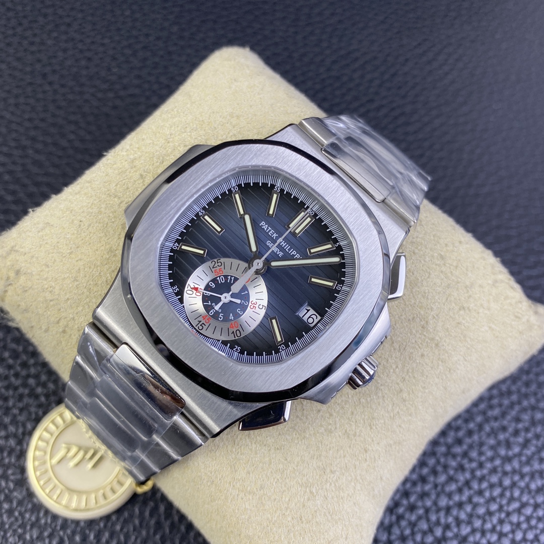 Patek Philippe Ppf Philippe5980 Philippe5980 Case Diameter40.5 mm Size, Watch Dial, Philippenautilus 6 Chronograph 12 .3 Philippechronographmovementch 28-520, 327 ,35 13 .movement 28,800vph ,mechanical Strap Nautilus Clasp