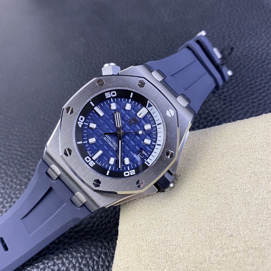 Audemars Piguet Zfnew Style --new Styleaudemars Piguet15720 Size42 mm x14.2 Watch Case Crystal Ceramic .movement Calibre 4308automatic Windingmovement, Dial méga Tapisserie Hands, 0 15 Luminous Markers, Strap New .zf