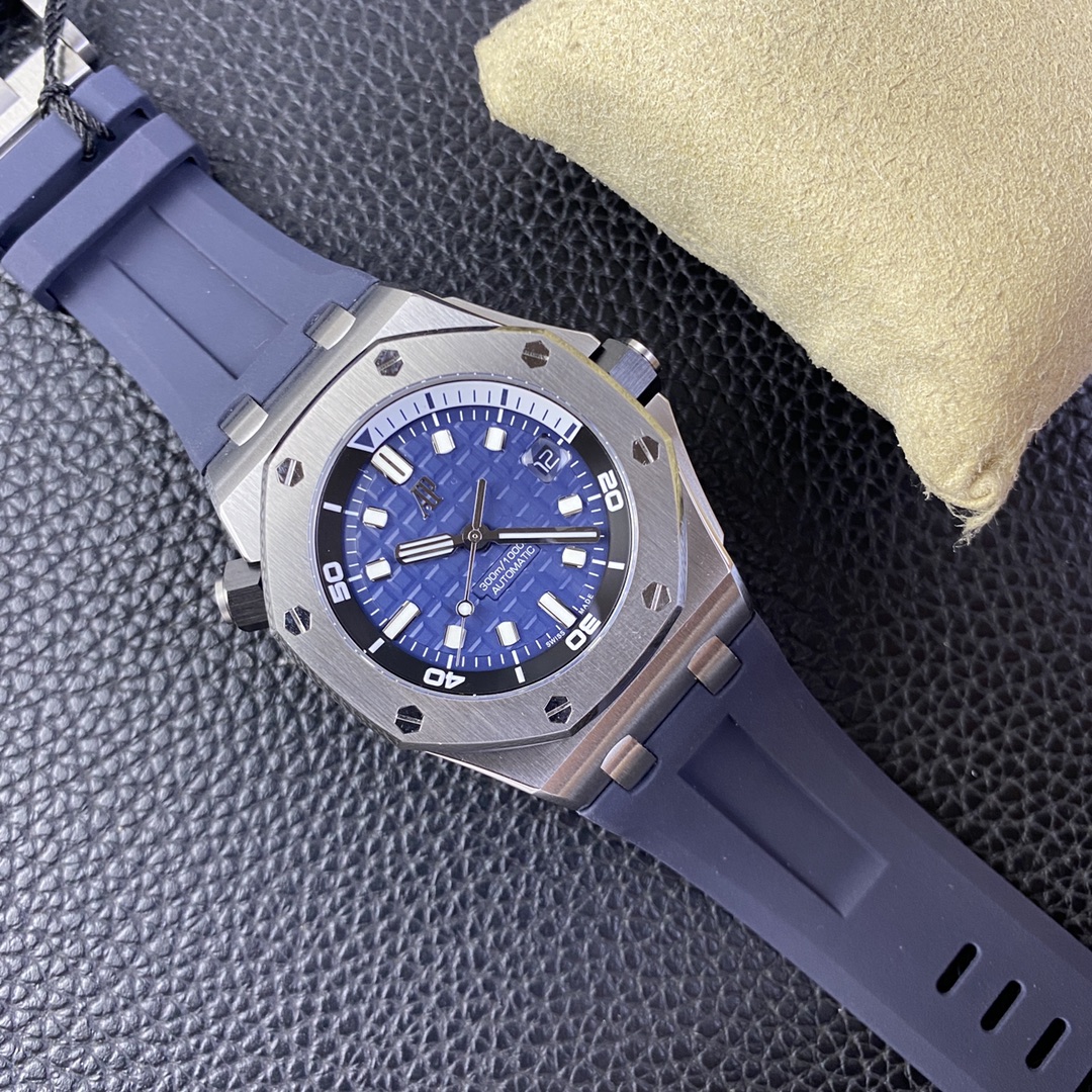 Audemars Piguet Zfnew Style --new Styleaudemars Piguet15720 Size42 mm x14.2 Watch Case Crystal Ceramic .movement Calibre 4308automatic Windingmovement, Dial méga Tapisserie Hands, 0 15 Luminous Markers, Strap New .zf