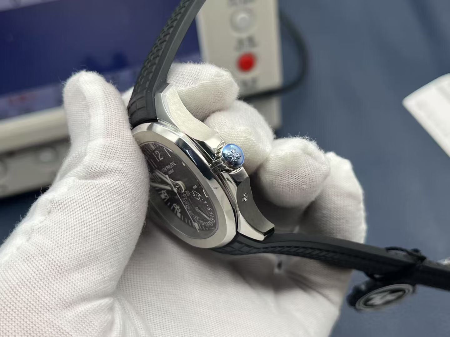 Patek Philippe Zf Philippeaquanaut 5164a-001 Dual Time Watch Case40.8 mm case Diameter, Stainless Steel Hands Dial .3,9 home local ,6 Movement Philippe5164a-001 324 Sc Fusautomatic Windingmovement Tropicalwatch Strap