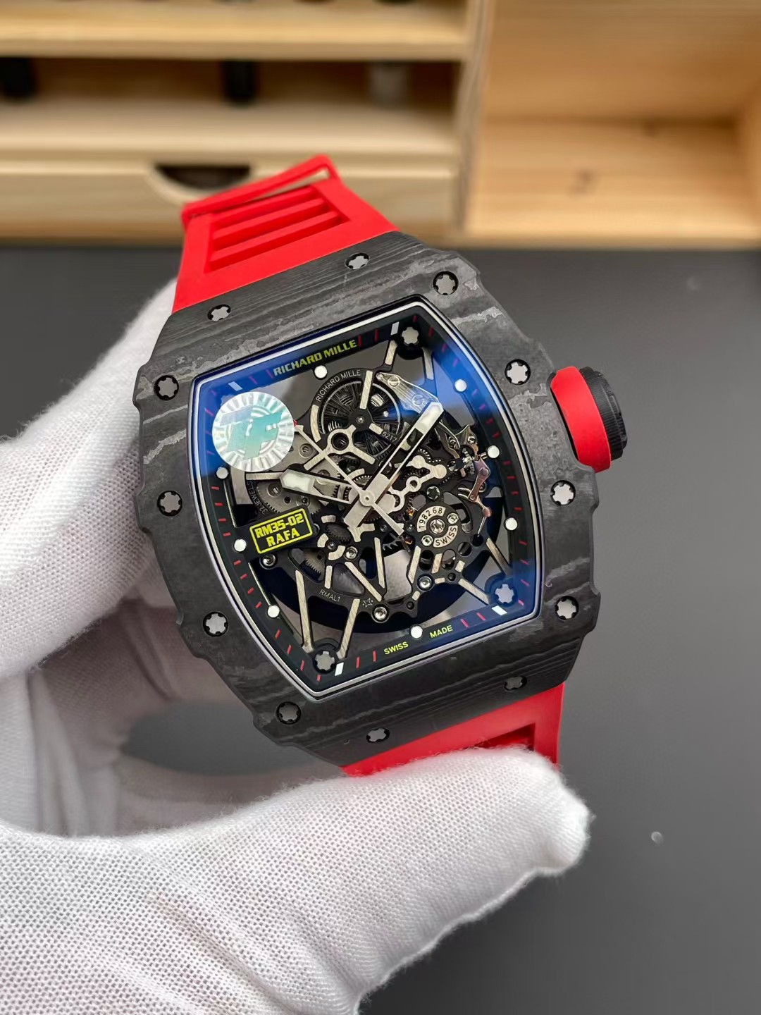 Richard Mille Zf.fatcory Rm35-02 1watch Case, Tptquartz ,size49.5 mm ,thickness 45μm 45 120 Proart Quartz 2movement, Calibre Rmal1 Movement,movement Pvd/titaly 28800vph, 55 Zf Rmal1 Movement, 2