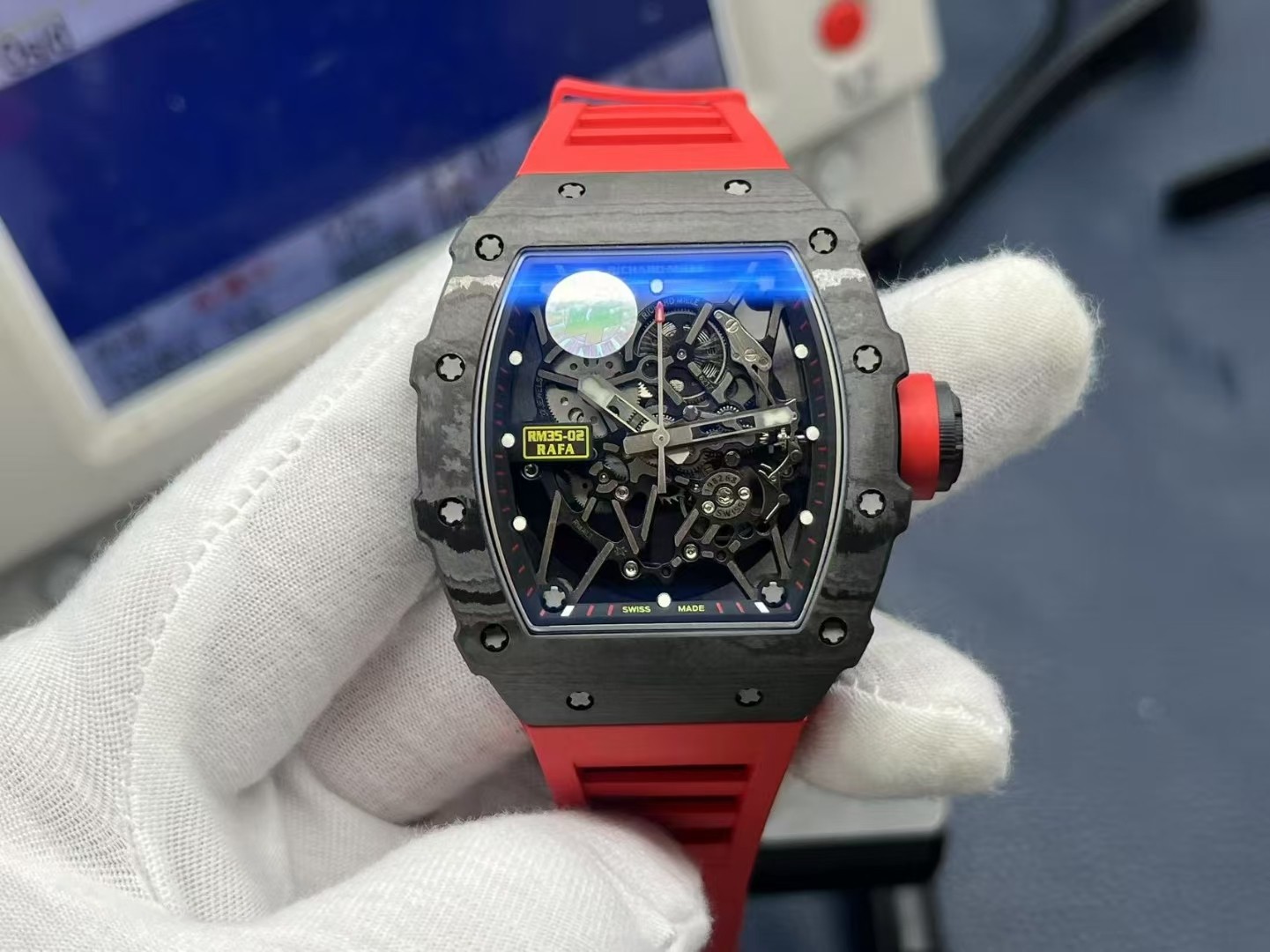 Richard Mille Zf.fatcory Rm35-02 1watch Case, Tptquartz ,size49.5 mm ,thickness 45μm 45 120 Proart Quartz 2movement, Calibre Rmal1 Movement,movement Pvd/titaly 28800vph, 55 Zf Rmal1 Movement, 2