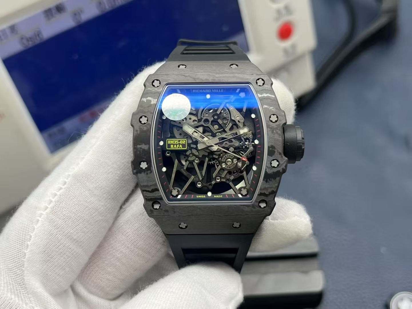 Richard Mille Zf.fatcory Rm35-02 1watch Case, Tptquartz ,size49.5 mm ,thickness 45μm 45 120 Proart Quartz 2movement, Calibre Rmal1 Movement,movement Pvd/titaly 28800vph, 55 Zf Rmal1 Movement, 2