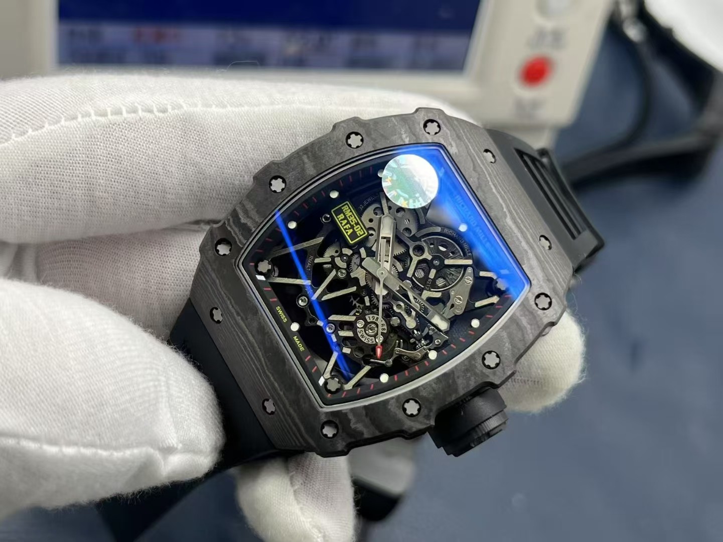 Richard Mille Zf.fatcory Rm35-02 1watch Case, Tptquartz ,size49.5 mm ,thickness 45μm 45 120 Proart Quartz 2movement, Calibre Rmal1 Movement,movement Pvd/titaly 28800vph, 55 Zf Rmal1 Movement, 2