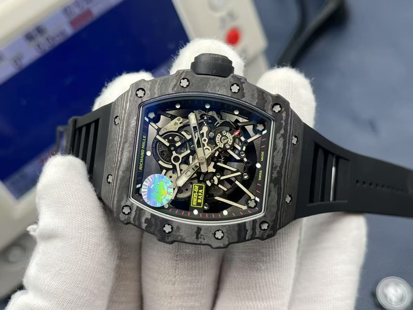 Richard Mille Zf.fatcory Rm35-02 1watch Case, Tptquartz ,size49.5 mm ,thickness 45μm 45 120 Proart Quartz 2movement, Calibre Rmal1 Movement,movement Pvd/titaly 28800vph, 55 Zf Rmal1 Movement, 2