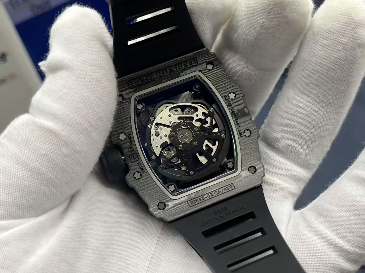 Richard Mille Zf.fatcory Rm35-02 1watch Case, Tptquartz ,size49.5 mm ,thickness 45μm 45 120 Proart Quartz 2movement, Calibre Rmal1 Movement,movement Pvd/titaly 28800vph, 55 Zf Rmal1 Movement, 2