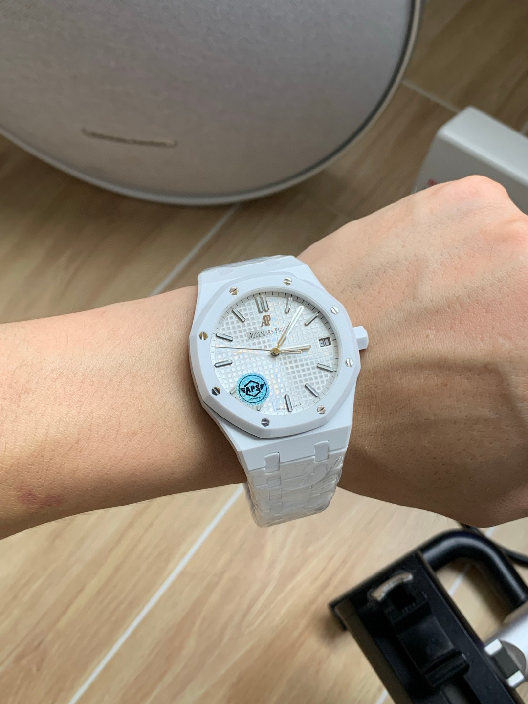 Audemars Piguet Aps Piguet15500 Ceramic Cal.4302 Stainless Steel, Watch Case Strap :apswatch tapisserie Dial,ceramic Casethickness 5