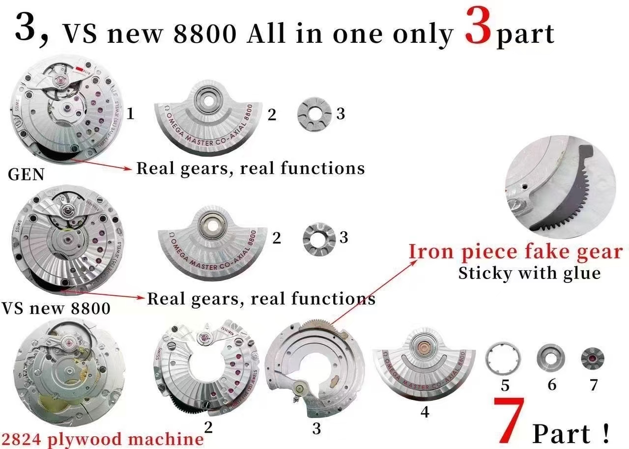 Omega Vs 300 --v4 8800 Movementvs movement ①vs ②vs 54 55 2824 movement41 13 ③ ①vs 8800diameter 5 mm thickness65 9 6m Thickness6.4 75 M ②movement