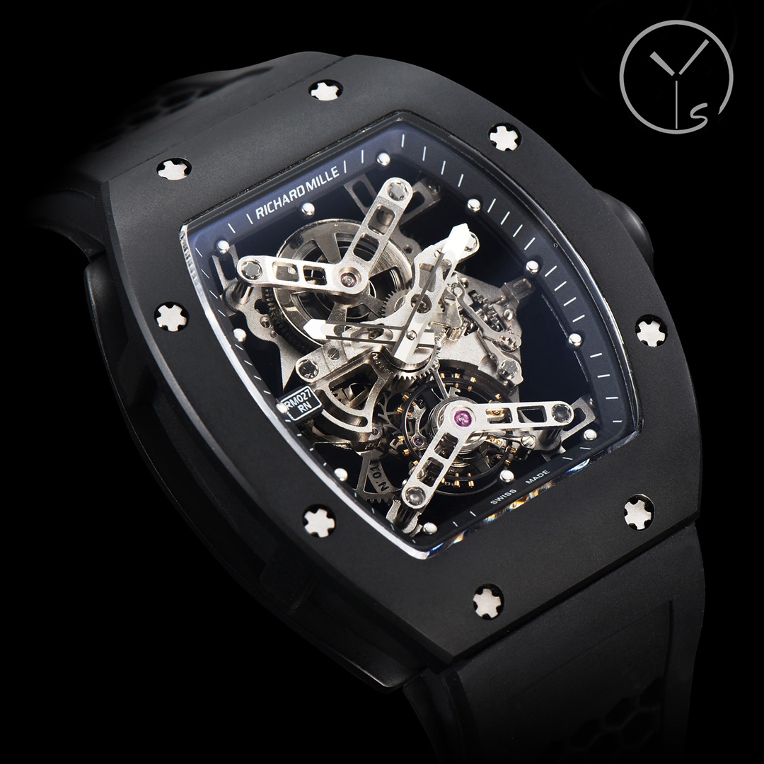 Richard Mille Ys Rm027, Millerm 027 Movement, Rm027 43 mm 50 ,5 Titanium Watch Case, 30, 40, Strap, 95 Rm027, Factory