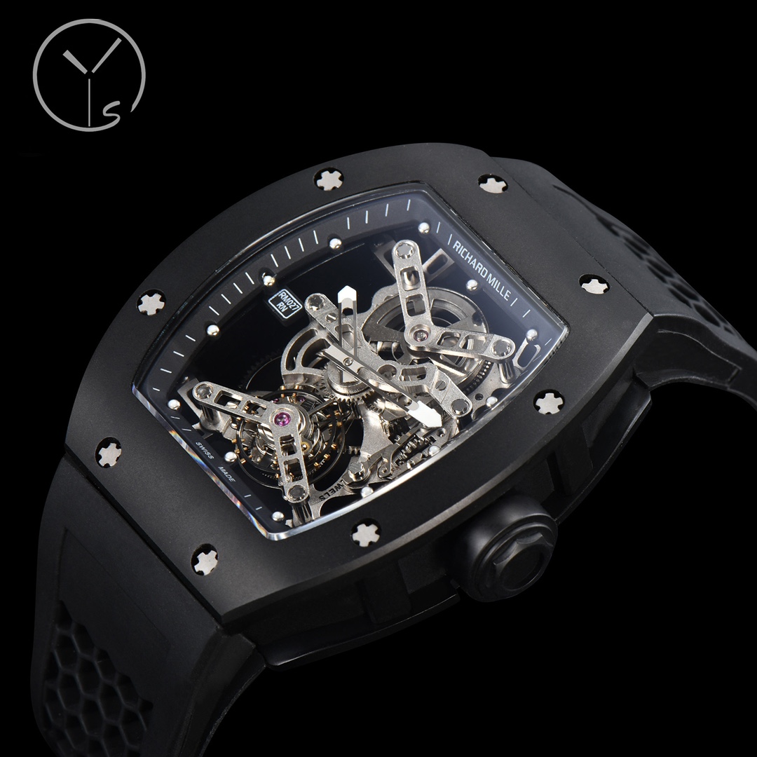 Richard Mille Ys Rm027, Millerm 027 Movement, Rm027 43 mm 50 ,5 Titanium Watch Case, 30, 40, Strap, 95 Rm027, Factory