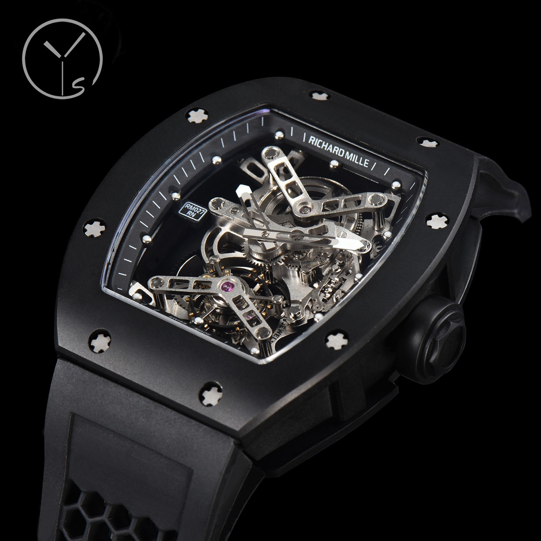 Richard Mille Ys Rm027, Millerm 027 Movement, Rm027 43 mm 50 ,5 Titanium Watch Case, 30, 40, Strap, 95 Rm027, Factory
