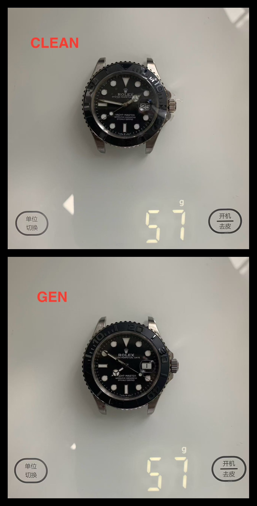 Rolex Clean 226627 Watch Strap Ceramic 06 / ,pp 316,rolex 904l. 57g. 49g Clean:52g 2g Clasp 2-3g Case Hands