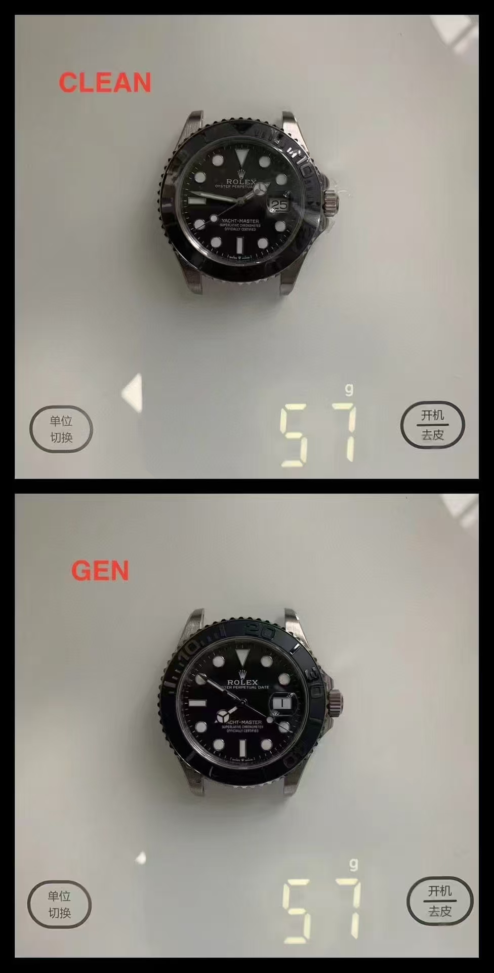 Rolex Clean 226627 Watch Strap Ceramic 06 / ,pp 316, 904l. 57g. 49g Clean:52g 2g Clasp 2-3g Case Hands