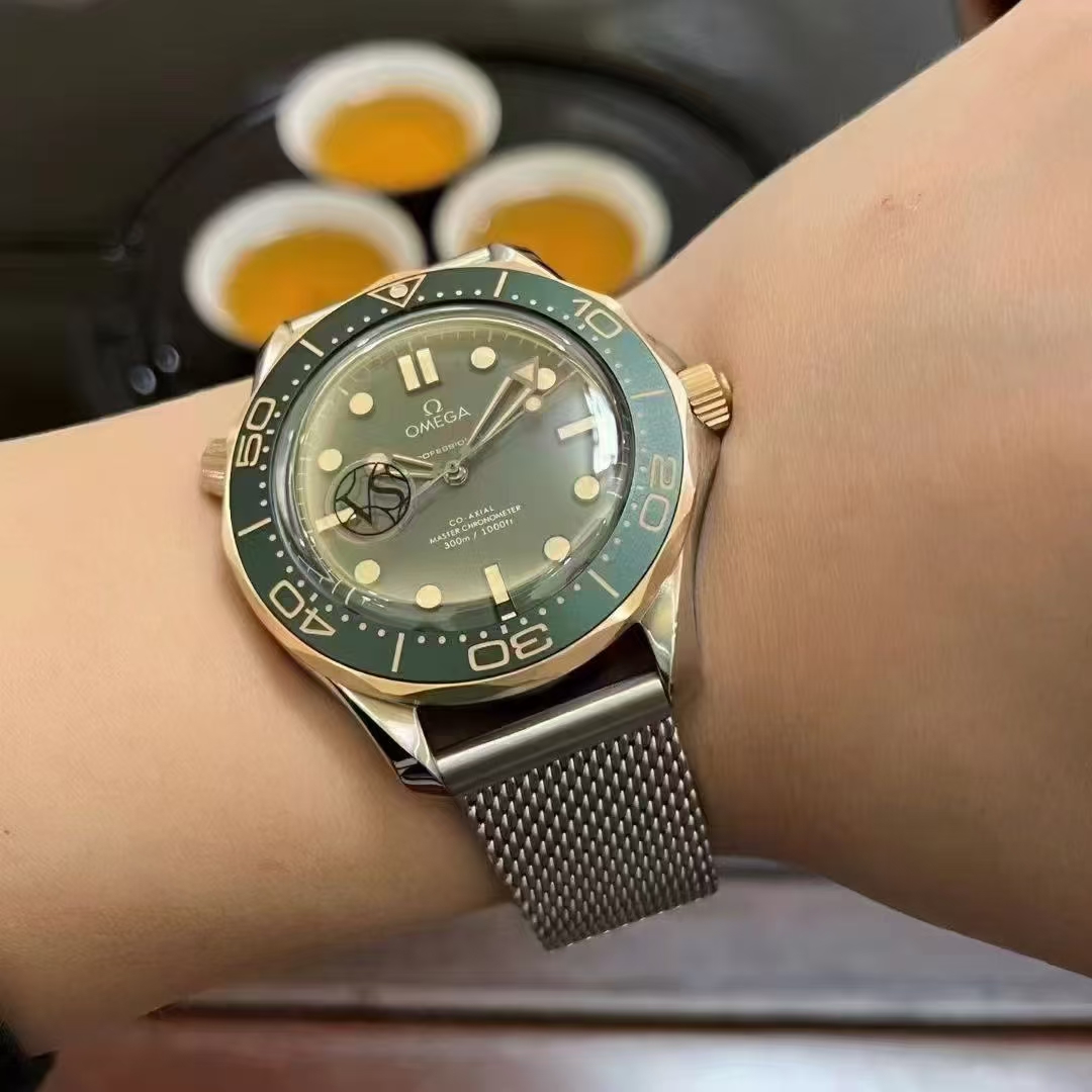 Omega 300 :1new Style 42 Watch Case. .2 .3 Dial Super-luminovaluminous Markers, Luminous.4watch Hands Pvd 5 Calibre 8806 Movement, 25,200 / 72 Strap