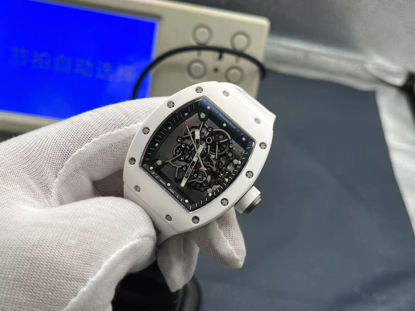 Richard Mille Zf Factory 2025 V3 Millerm055 Ceramic :watch Case ,mechanical Mold Opening Clasp, Strap .logo 100, Rm055 V3