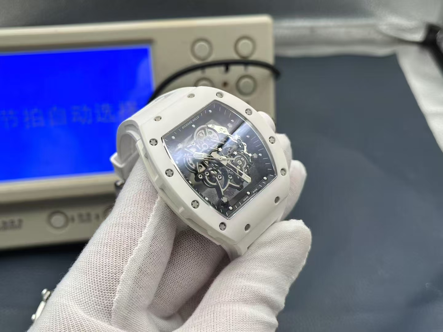 Richard Mille Zf Factory 2025 V3 Millerm055 Ceramic :watch Case ,mechanical Mold Opening Clasp, Strap .logo 100, Rm055 V3