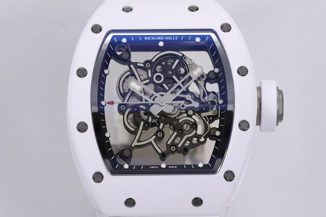 Richard Mille Zf Factory 2025 V3 Millerm055 Ceramic :watch Case ,mechanical Mold Opening Clasp, Strap .logo 100, Rm055 V3