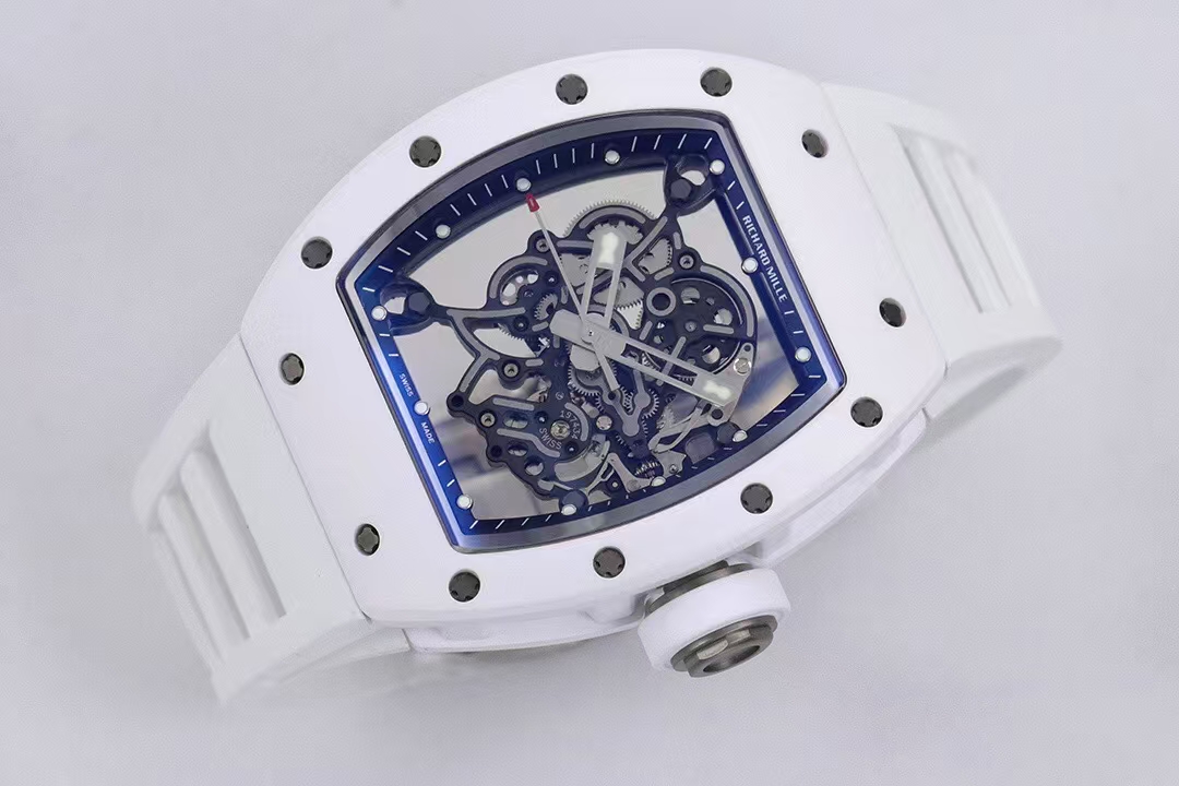 Richard Mille Zf Factory 2025 V3 Millerm055 Ceramic :watch Case ,mechanical Mold Opening Clasp, Strap .logo 100, Rm055 V3