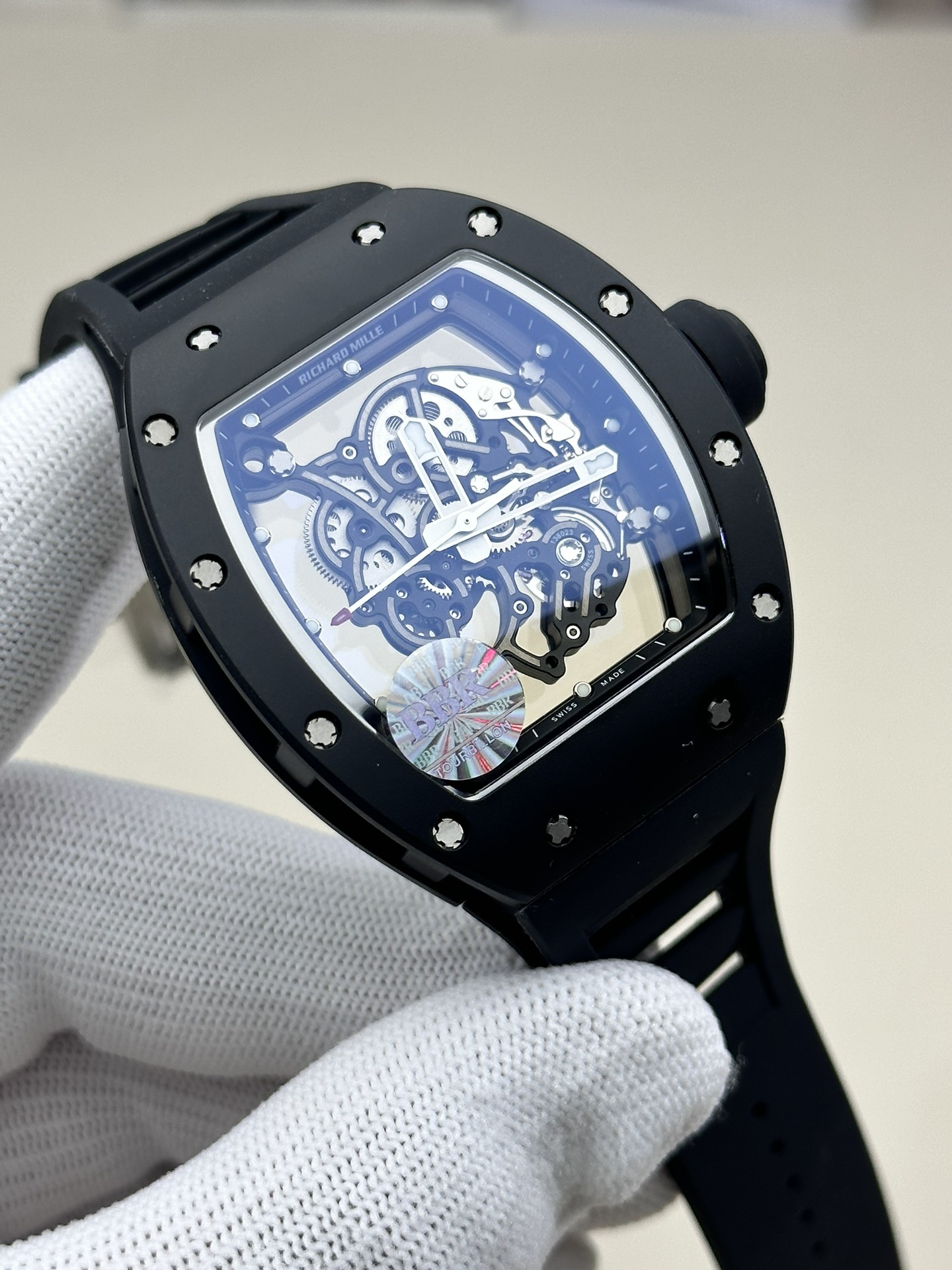 Richard Mille Bbr:rm055 V4 Original Movement, 1 Watch Case: Ceramicwatch Case,watch 2 Originalrmul2 3 Diameter:size 90x42.70 ,thickness 5 mm 4 Crystal Strap 6 Clasp:original Millerm055
