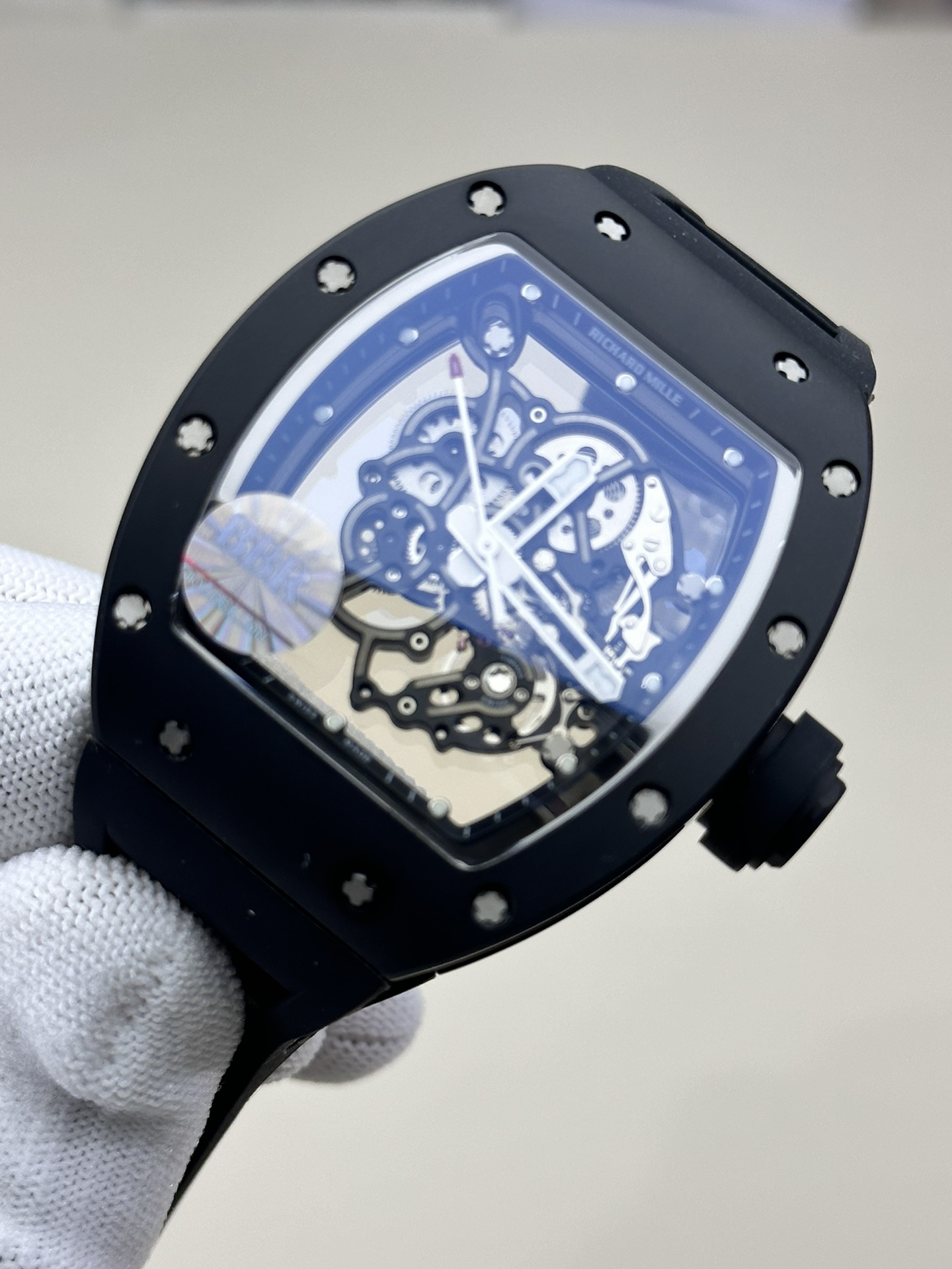 Richard Mille Bbr:rm055 V4 Original Movement, 1 Watch Case: Ceramicwatch Case,watch 2 Originalrmul2 3 Diameter:size 90x42.70 ,thickness 5 mm 4 Crystal Strap 6 Clasp:original Millerm055