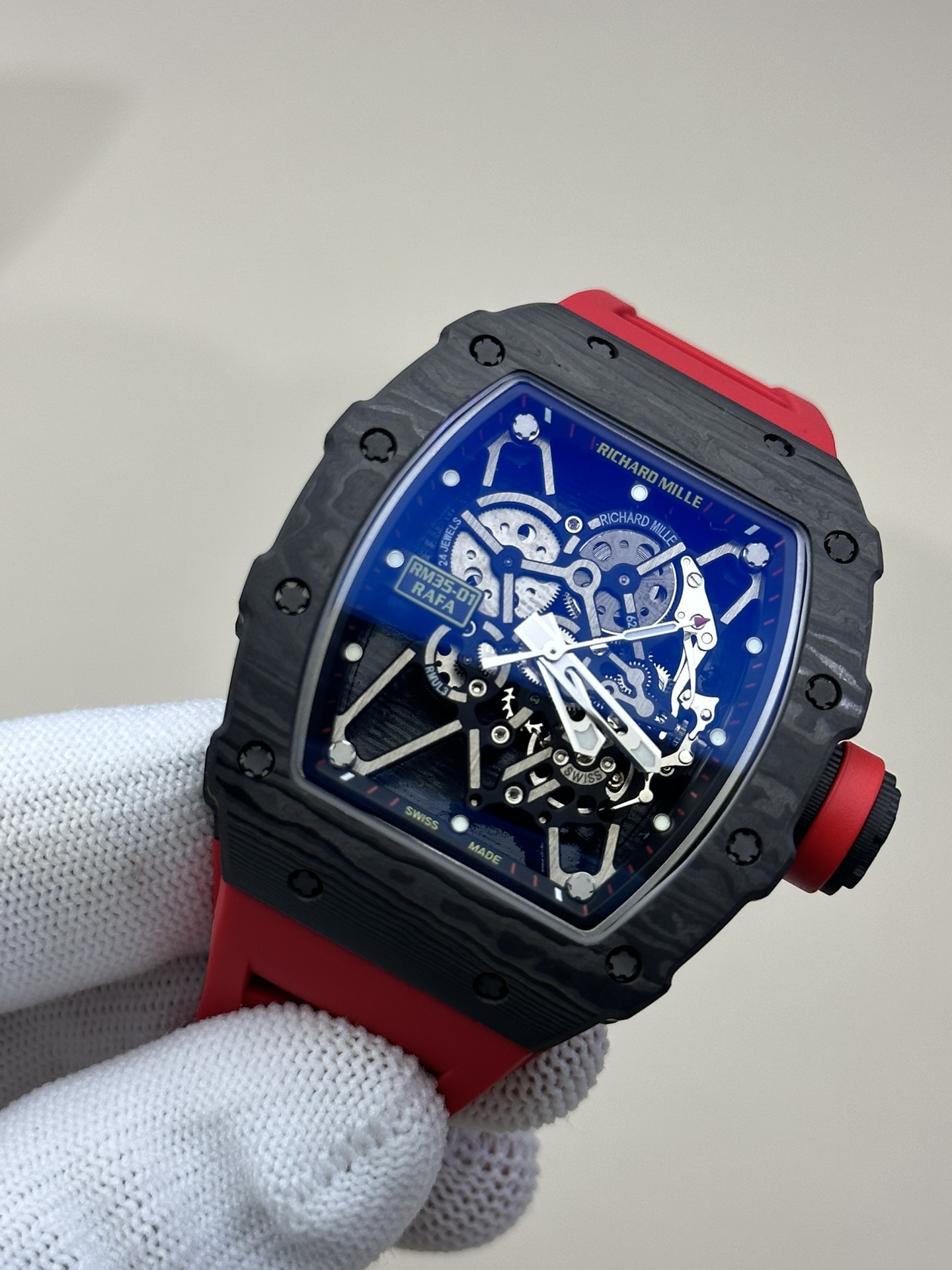 Richard Mille Bbr Millerichard Millerm 35-01 Rafael Nadal 1 movement: Originalrmul3 ,original 2watch Case: Ntpt ,gram 50g, ,cnc Watch 3watch Dial: Crystal: Strap: Clasp: Clasp,originalmold Opening, Titanium