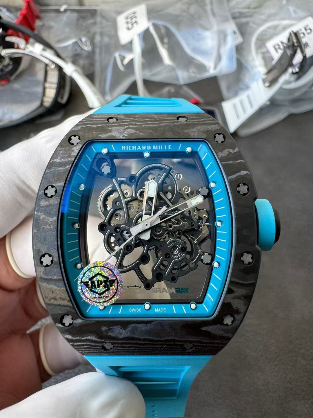 Richard Mille Apsnew Stylerm055 Titanium Movementrmul2, Movement,watch Case,watch Strap 1 Movement: Rmul2, 2 Watch Case: Ntptwatch 3 Mold Opening 4 5 6 Clasp:watch Clasp Aps
