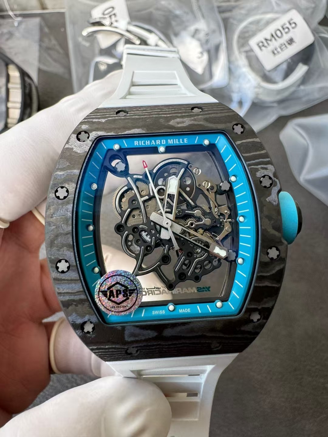 Richard Mille Apsnew Stylerm055 Titanium Movementrmul2, Movement,watch Case,watch Strap 1 Movement: Rmul2, 2 Watch Case: Ntptwatch 3 Mold Opening 4 5 6 Clasp:watch Clasp Aps