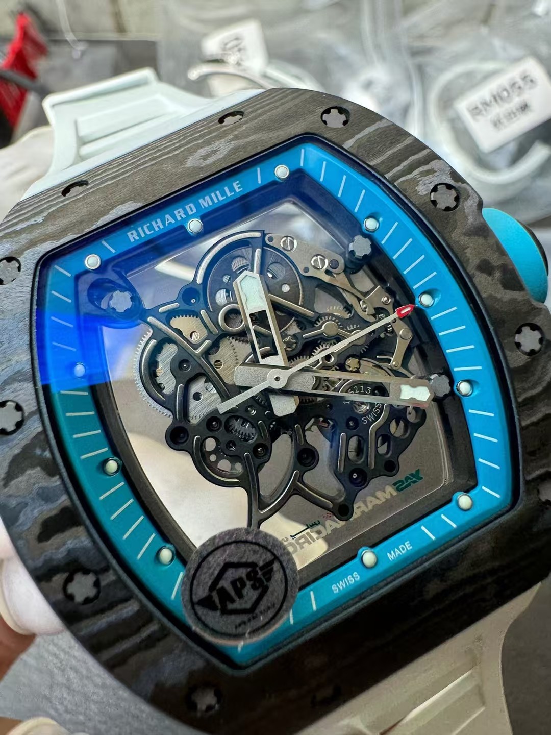 Richard Mille Apsnew Stylerm055 Titanium Movementrmul2, Movement,watch Case,watch Strap 1 Movement: Rmul2, 2 Watch Case: Ntptwatch 3 Mold Opening 4 5 6 Clasp:watch Clasp Aps