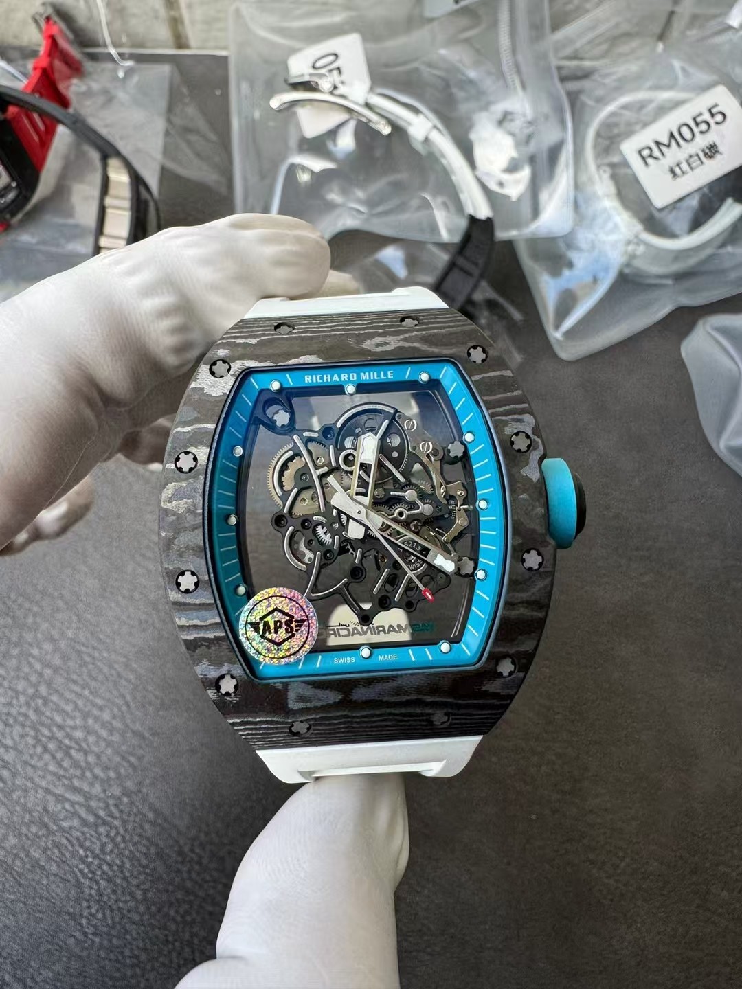 Richard Mille Apsnew Stylerm055 Titanium Movementrmul2, Movement,watch Case,watch Strap 1 Movement: Rmul2, 2 Watch Case: Ntptwatch 3 Mold Opening 4 5 6 Clasp:watch Clasp Aps