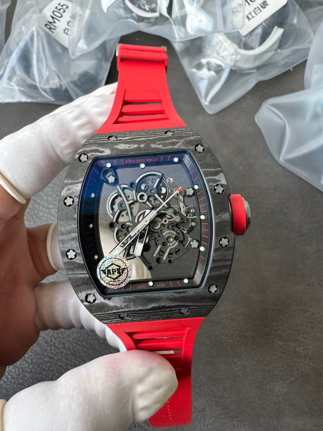 Richard Mille Apsnew Stylerm055 Titanium Movementrmul2, Movement,watch Case,watch Strap 1 Movement: Rmul2, 2 Watch Case: Ntptwatch 3 Mold Opening 4 5 6 Clasp:watch Clasp Aps