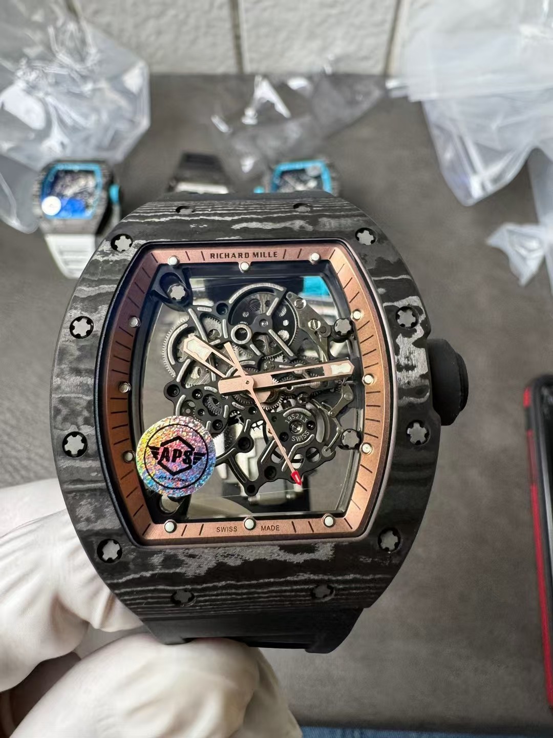 Richard Mille Apsnew Stylerm055 Titanium Movementrmul2, Movement,watch Case,watch Strap 1 Movement: Rmul2, 2 Watch Case: Ntptwatch 3 Mold Opening 4 5 6 Clasp:watch Clasp Aps