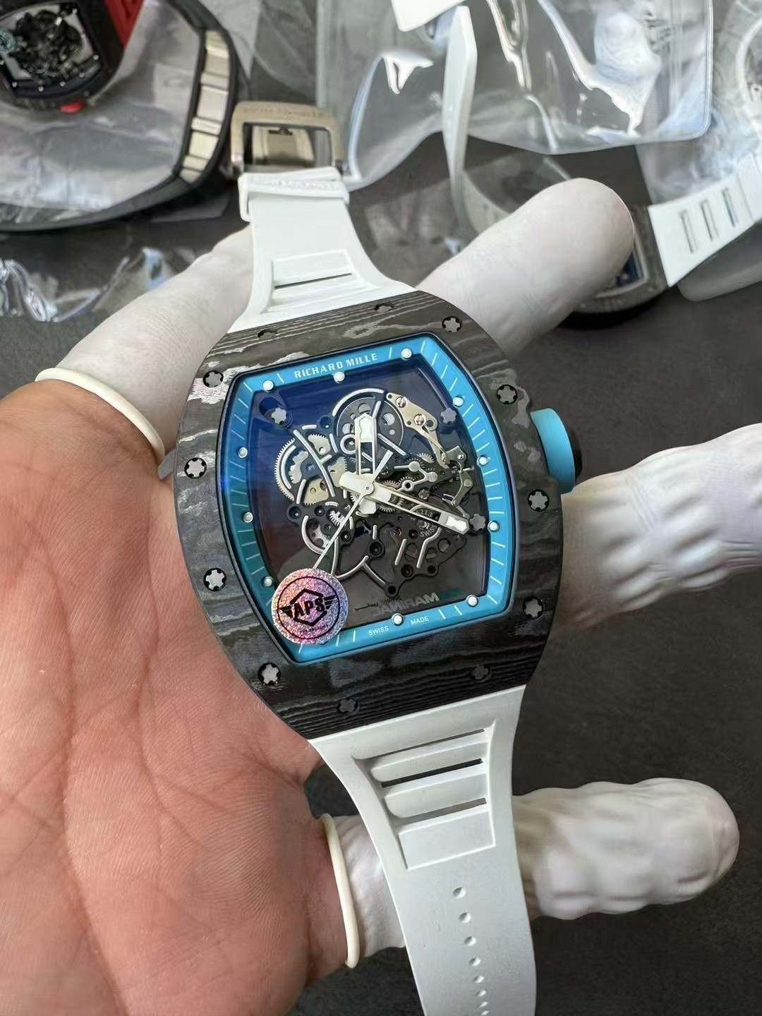 Richard Mille Aps 2024 Rm055 Titanium Mold Opening Movementrmul2, Movement,watch Case,watch Strap 1 Movement: Rmul2, 2 Watch Case: Ntptwatch 3 4 5 6 Clasp:watch Clasp