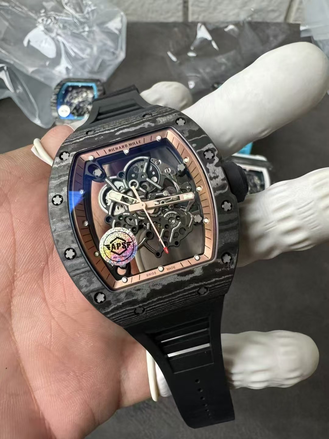 Richard Mille Aps 2024 Rm055 Titanium Mold Opening Movementrmul2, Movement,watch Case,watch Strap 1 Movement: Rmul2, 2 Watch Case: Ntptwatch 3 4 5 6 Clasp:watch Clasp