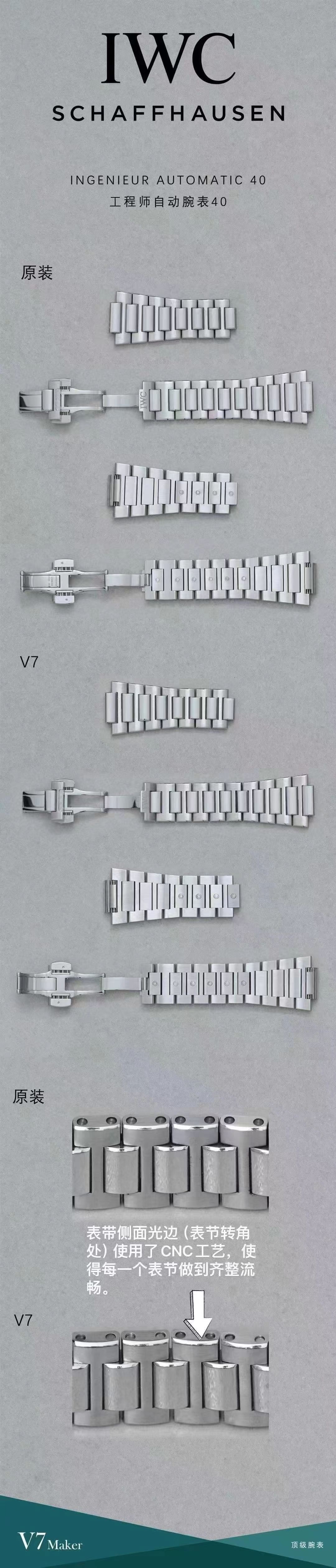 Iwc Watch Strap Cnc 5 V7 Ingenieur 2023 Watches Wonders Geneva Gérald Genta 1970 Ref. 40 mm Case .thickness 7 H Dial Sl Markers Luminous 70 ,3 ,6 Originalsteel Strapmold Opening,watch Original, 100 V7 Sw300 movement, V7 2892 V7