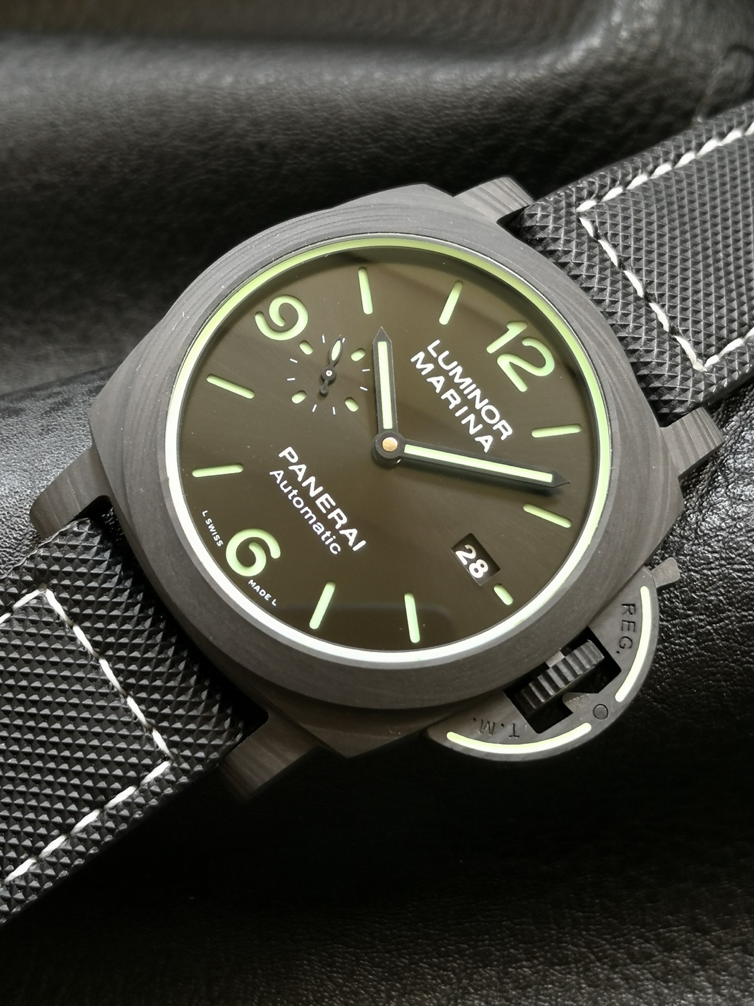 Panerai Vs 2020 :panerailuminor Pam01118 Sportech Watch Strap, Luminous Titaniumwatch Clasp-carbotech Case- Super-luminovaluminous Luminousluminor Marina automatic Dial ,p.9010 ,44