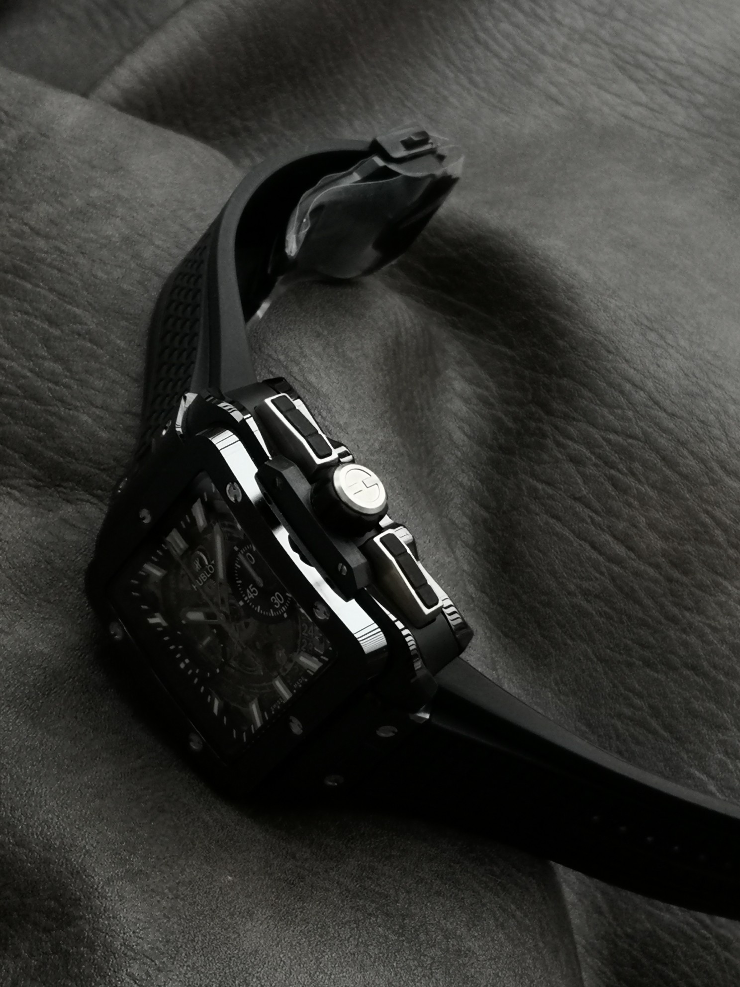 Hublot Bbf Hublothublot Square Bang Unico C Ceramic Big Watch Strap Hub1280 movement 6 Chronograph Dial Colorful Hands 42mm