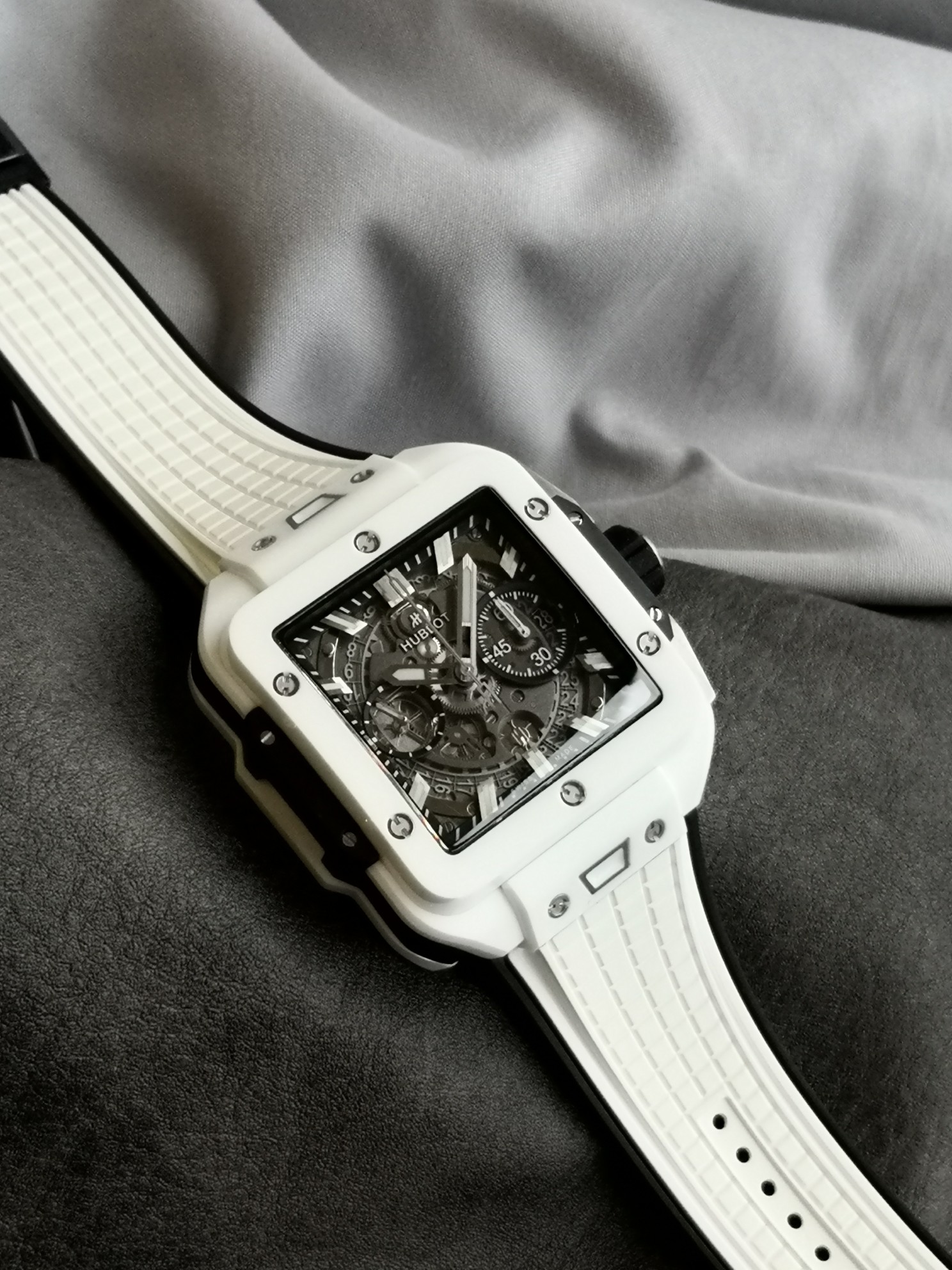 Hublot Bbf Hublothublot Square Bang Unico C Ceramic Big Watch Strap Hub1280 movement 6 Chronograph Dial Colorful Hands 42mm