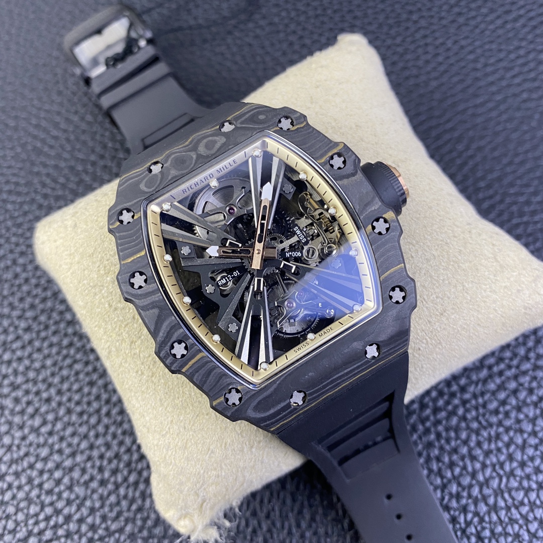 Richard Mille Richardmille Rm12-01 Watch Case Gold Carbon Tpt Manual Windingmovement, Rm12-01 Movement