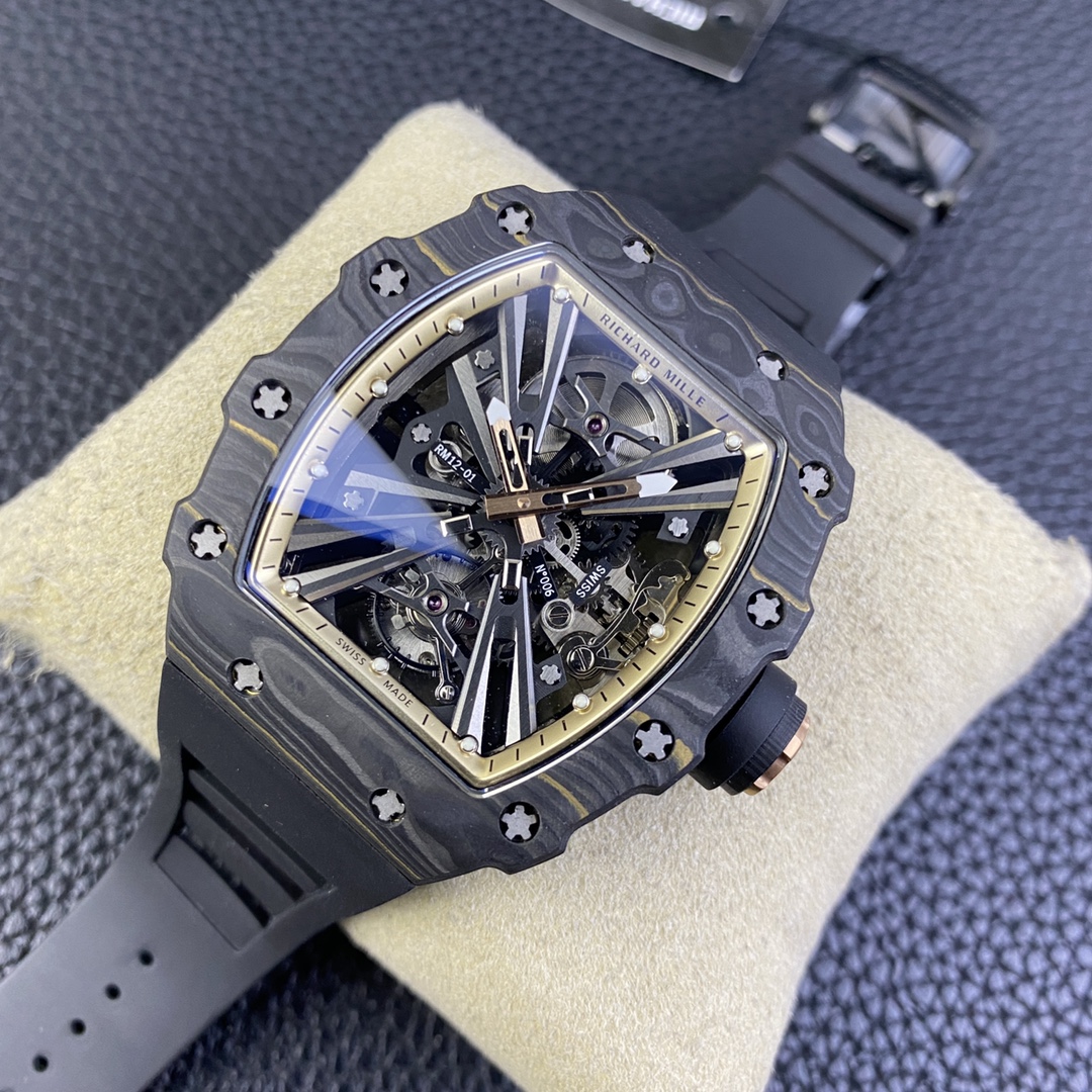 Richard Mille Richardmille Rm12-01 Watch Case Gold Carbon Tpt Manual Windingmovement, Rm12-01 Movement