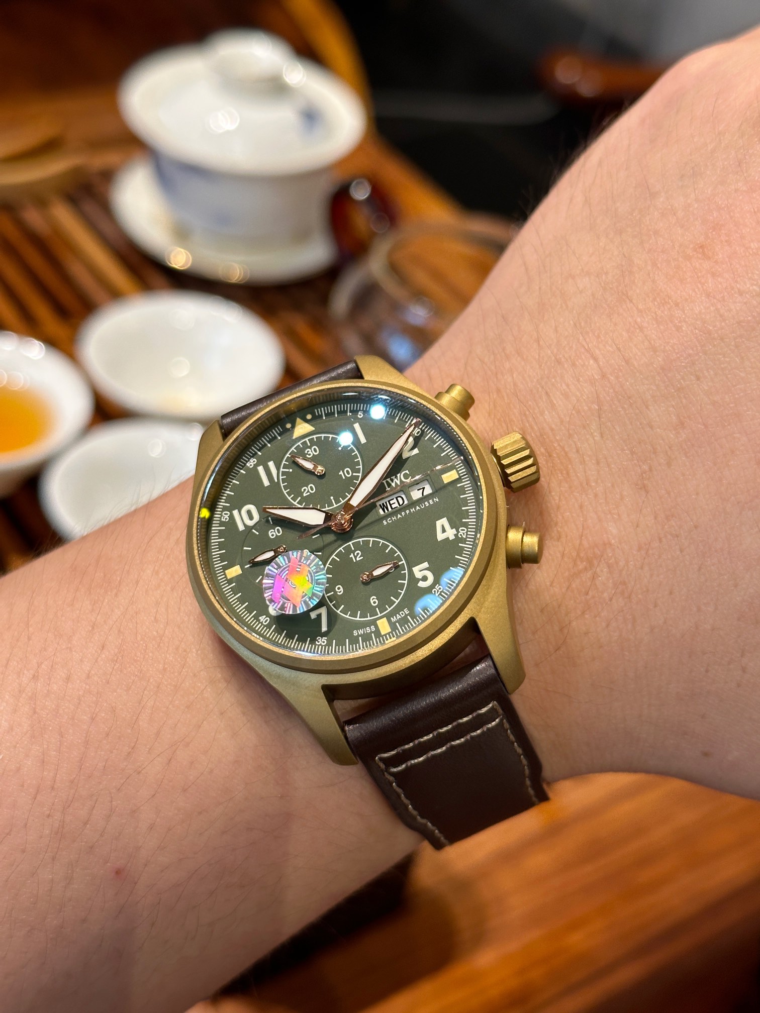 Iwc Iwciwc Chronograph Watch Case Size41 mm x15.3 Original ,movement 7750 Strap Iwc--iw387902